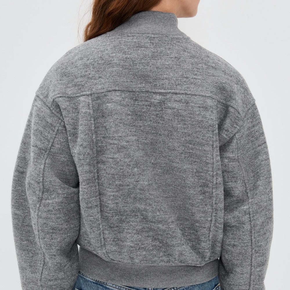 Madewell Gray Bomber Jacket - Picture 2 of 6